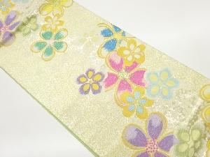 梅模様織出し袋帯